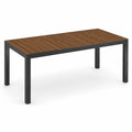 Gartentisch 200 x 100 x 75 cm rechteckig mit Akazienholzplatte und Aluminiumgestell Braun Anthrazit